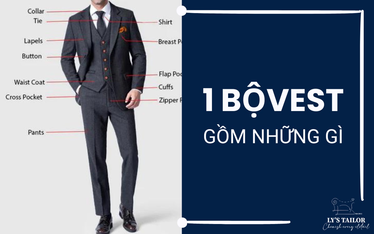 1 bộ vest gồm những gì? 10 bộ phận của 1 bộ suit