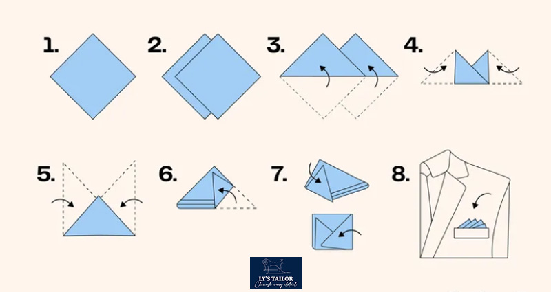 Cách gấp khăn áo Vest: 10 cách gấp Pocket Square siêu dễ